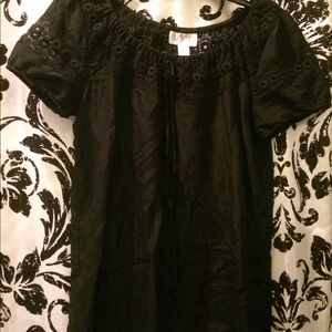 Black lace petite top