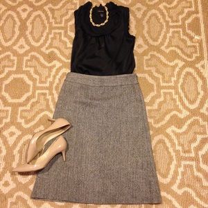 Eddie Bauer // herringbone wool skirt