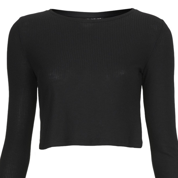 NWT Topshop Long Sleeve Crop Top - Picture 2 of 4