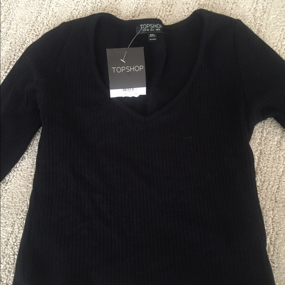 NWT Topshop Long Sleeve Crop Top - Picture 4 of 4