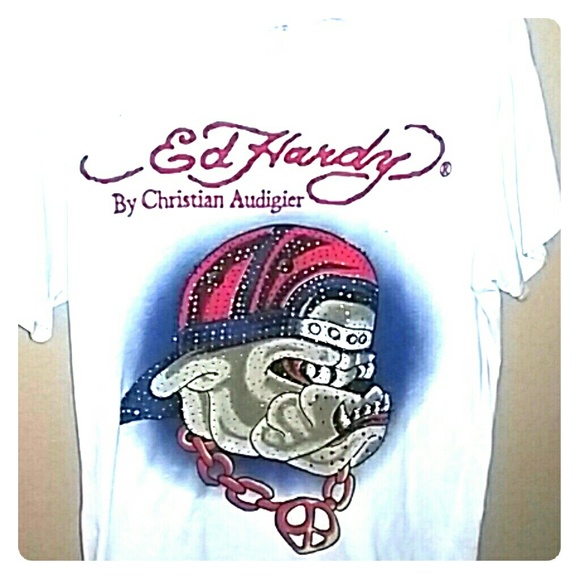 Ed hardy  BULL DOG t shirt