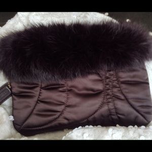 Coach Wristlet with fur detail-Dustbag included💕