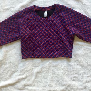 American Apparel Crop Raglan Jacquard Sweater