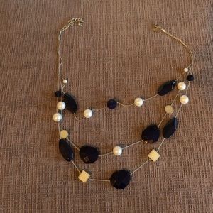 Navy blue and white necklace