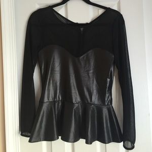 Fit n Flare leather look and sheer top from Venus