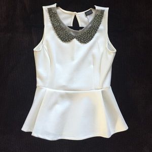 Winter white sleeveless top