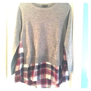 Modcloth plaid and grey sweater