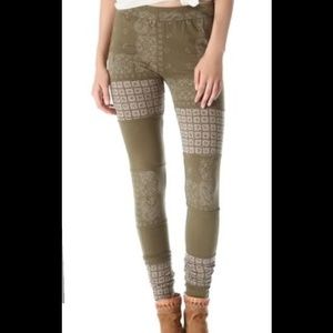 Free People Green Bandana Legging