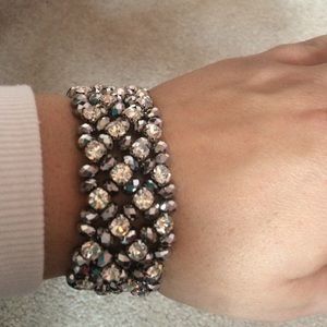 Crystal and bead bracelet