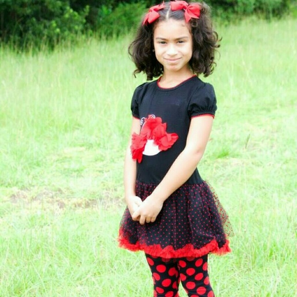 Rare Editions Lady Bug Applique Tutu Set - Picture 3 of 3