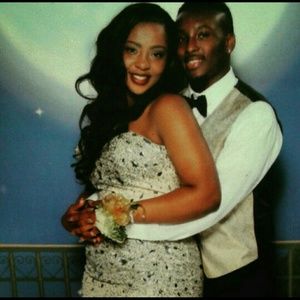 Champagne mermaid sequined prom dress