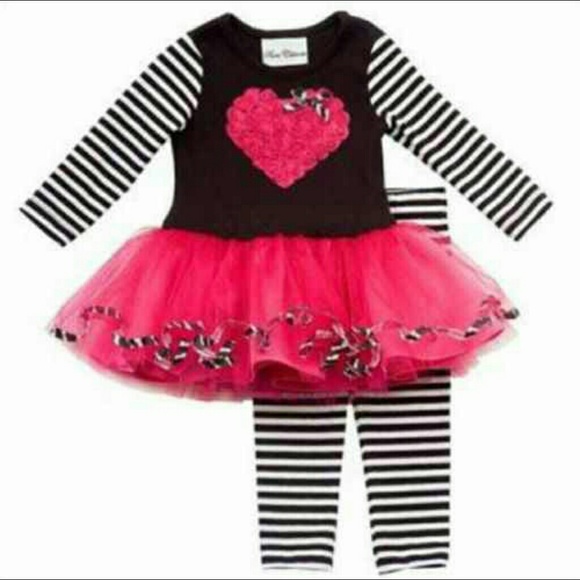 Rare Editions Heart Applique Tutu Set - Picture 1 of 2