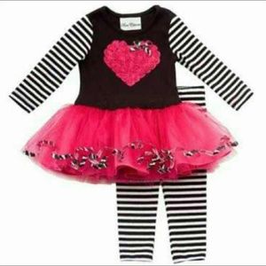 Rare Editions Heart Applique Tutu Set