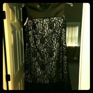 Black Satin & Lace Party Dress