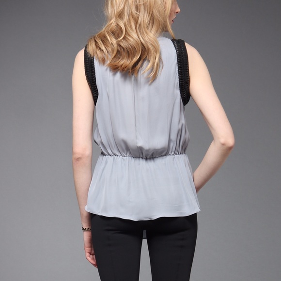 Silk tunic with leather embroideries - Picture 2 of 2