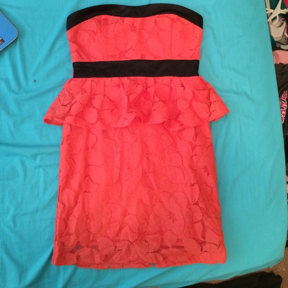 Salmon colored formal style dress