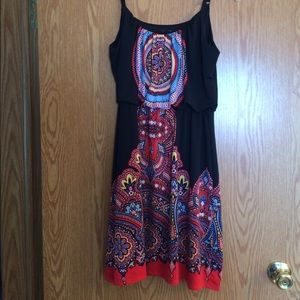 Flirty and flowy tribal print sundress.