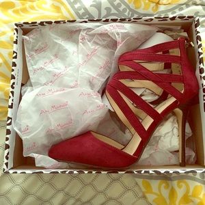 Strappy pointy toe heel