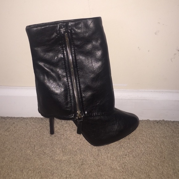 Black leather ankle booty - Picture 4 of 4