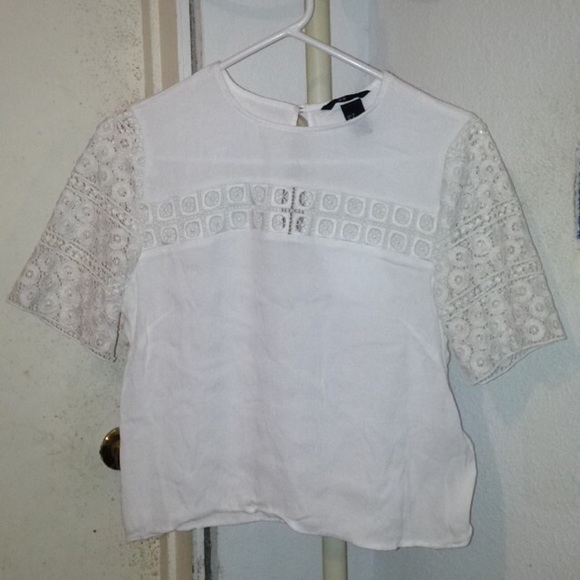 White H&M crop top
