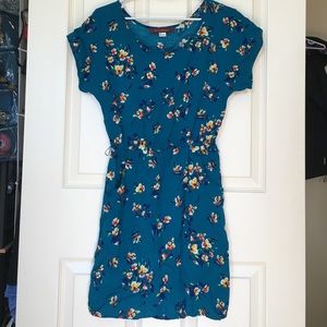 Bordeaux flower print woven dress
