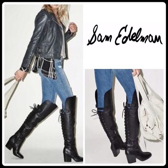 Sam Edelman Shoes - 🌟HP🌟BOHO THIGH HIGH LEATHER LACE UP BOOT