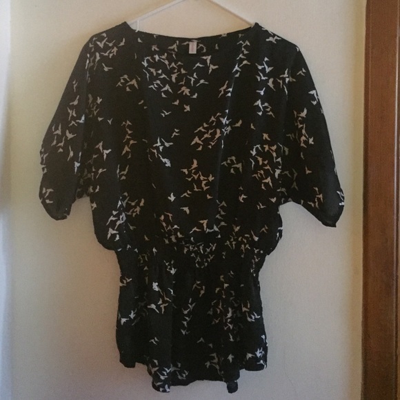 Bird print blouse