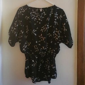 Bird print blouse