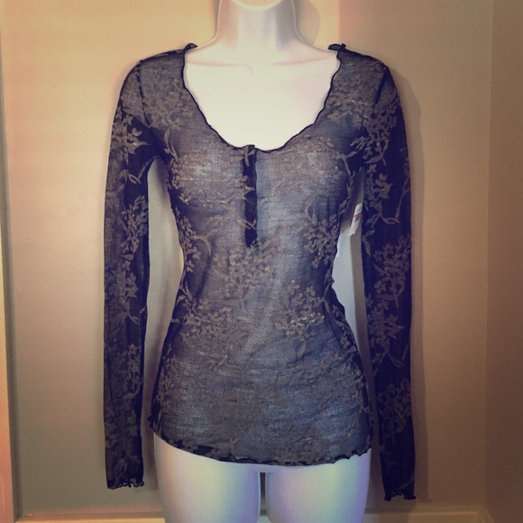 Free People sheer floral top