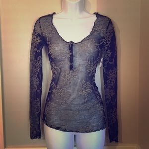 Free People sheer floral top