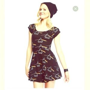 🍄Wet Seal Pink Floyd Skater Dress M