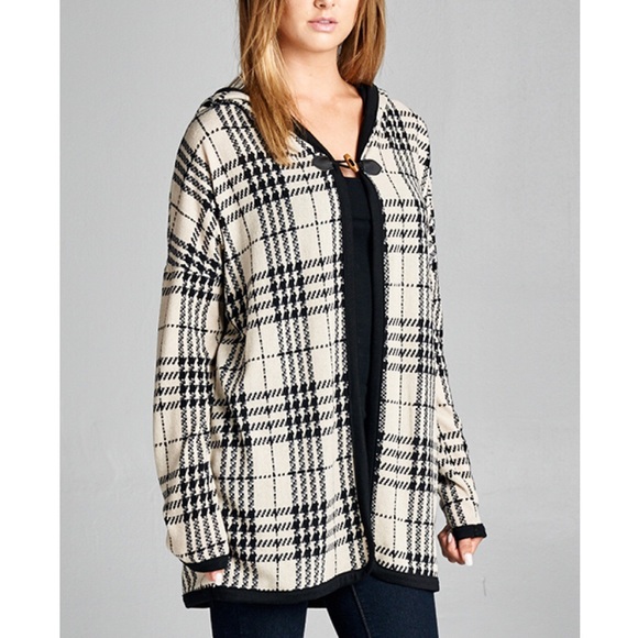 LOWEST PRICE "Serenity" Plaid Hoodie Cardigan - Picture 2 of 4