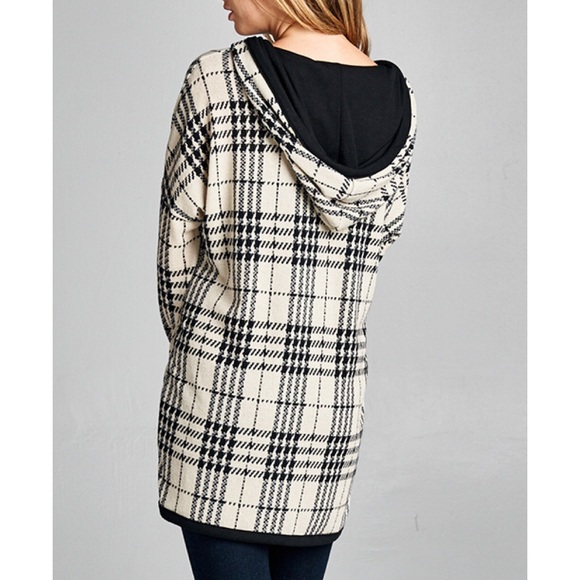 LOWEST PRICE "Serenity" Plaid Hoodie Cardigan - Picture 3 of 4