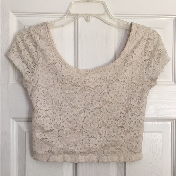 Mossimo Supply Co. Tops - Mossimo Cream Lace Crop Top