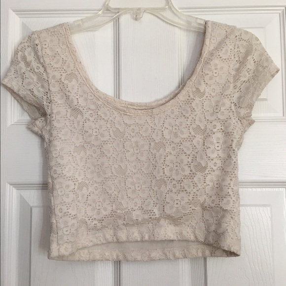 Mossimo Cream Lace Crop Top - Picture 3 of 3