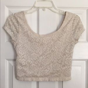 Mossimo Cream Lace Crop Top