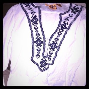 Tory Burch embroidered tunic top.
