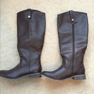 Brown Vegan Leather riding boots
