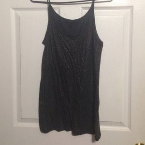 Express black and gold metallic sparkle cami