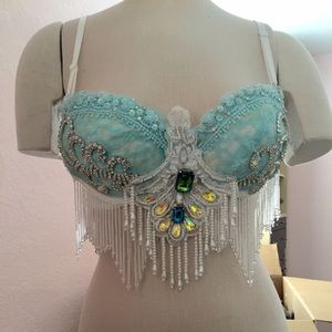 Light blue Rave bra. Fairy-glamour inspired