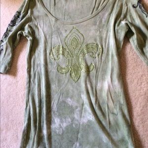Sledge USA embellished top. 3/4 length sleeves