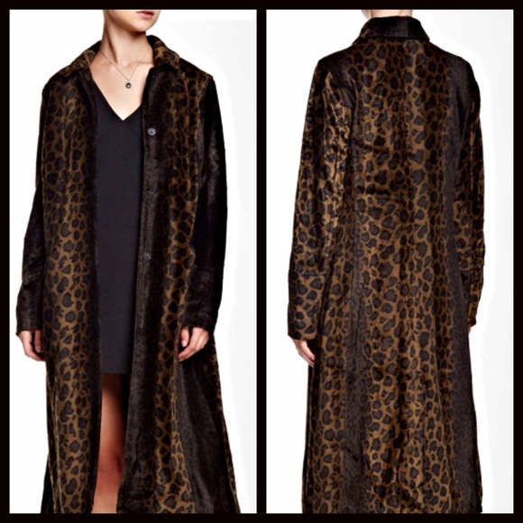 SOLD FREE PEOPLE Faux Fur Coat Leopard - Picture 3 of 4