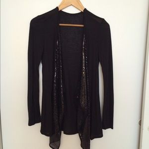 Sequined Trim Fly Away Cardigan