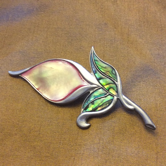 Stained glass inspired flower pin