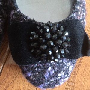 Aigner Black/purple ballet flat shoes new 6.5