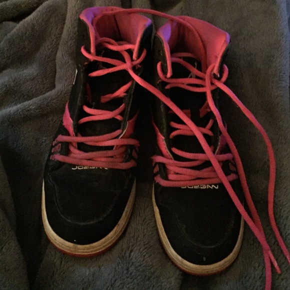 Pink and black Jordan's