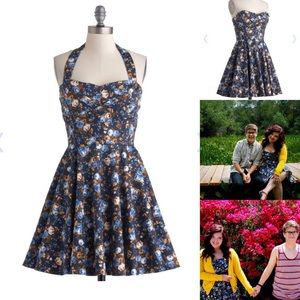 Modcloth "traveling cupcake truck" dress in navy
