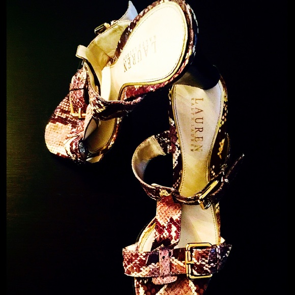 Snake print fun hip heels