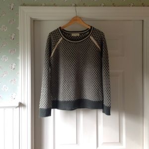 Green and Ivory Geometric Sweater