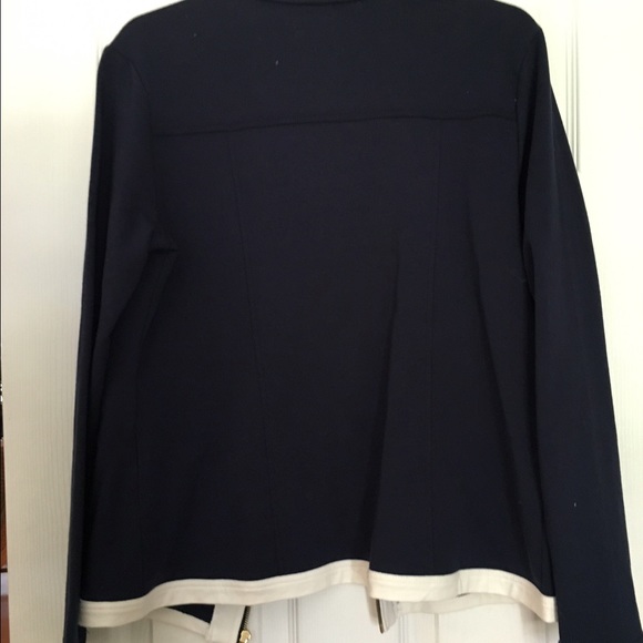 JM Collection Navy & White Zip Up - Picture 4 of 4